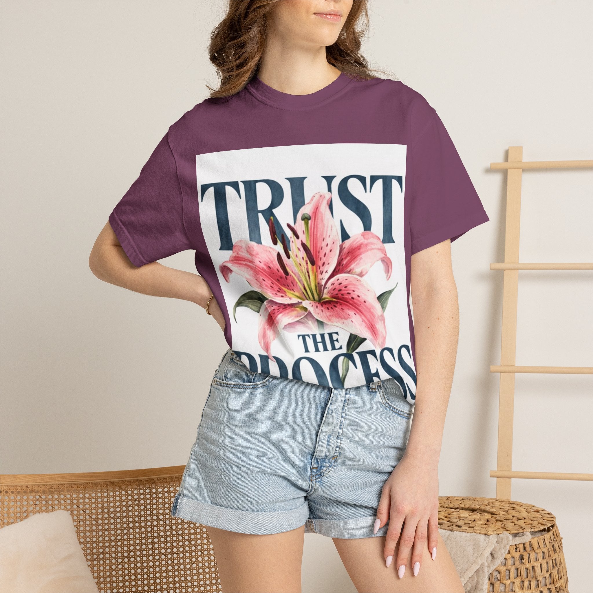 Trust The Process T-Shirt — Floral Motivational Graphic Tee