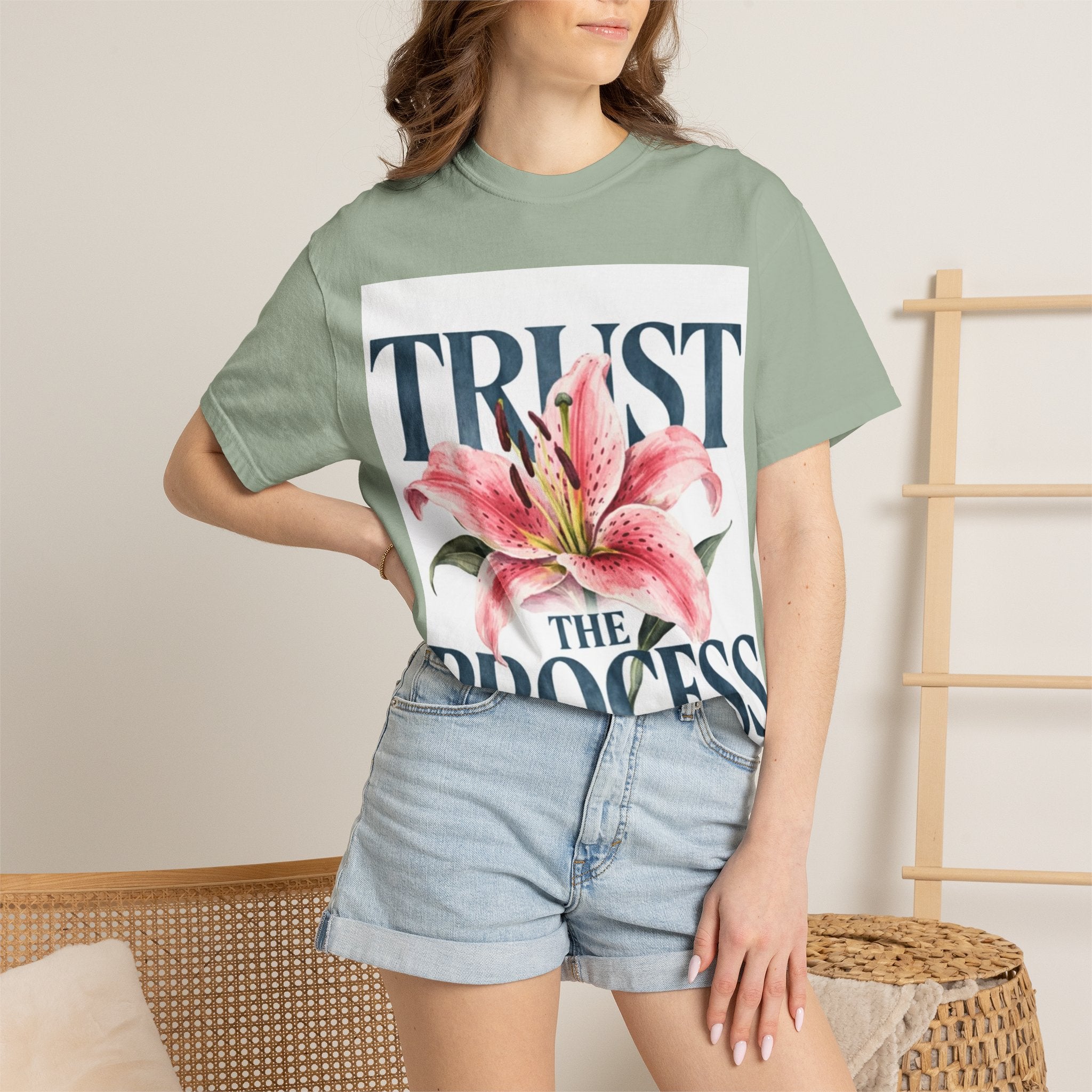 Trust The Process T-Shirt — Floral Motivational Graphic Tee