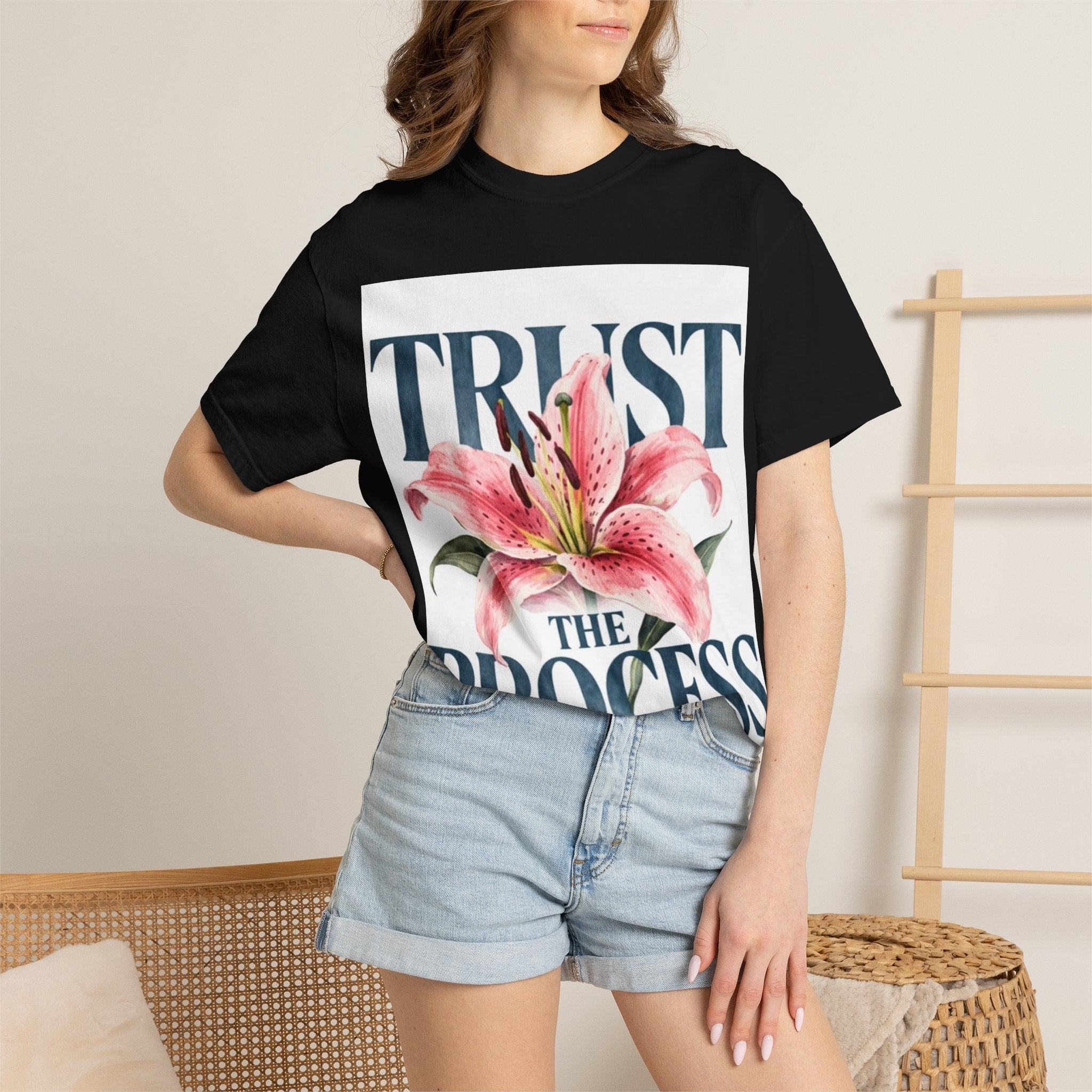 Trust The Process T-Shirt — Floral Motivational Graphic Tee