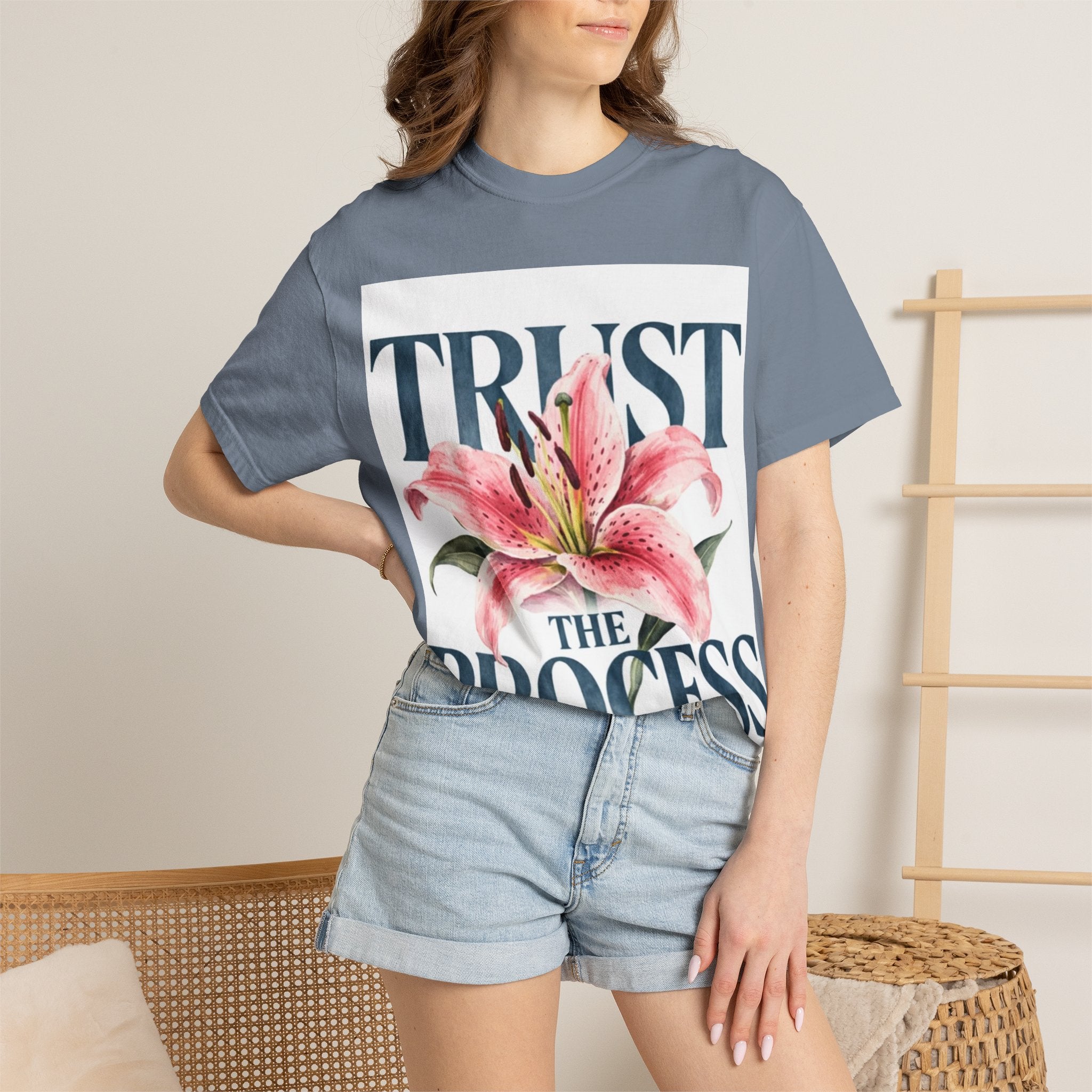 Trust The Process T-Shirt — Floral Motivational Graphic Tee