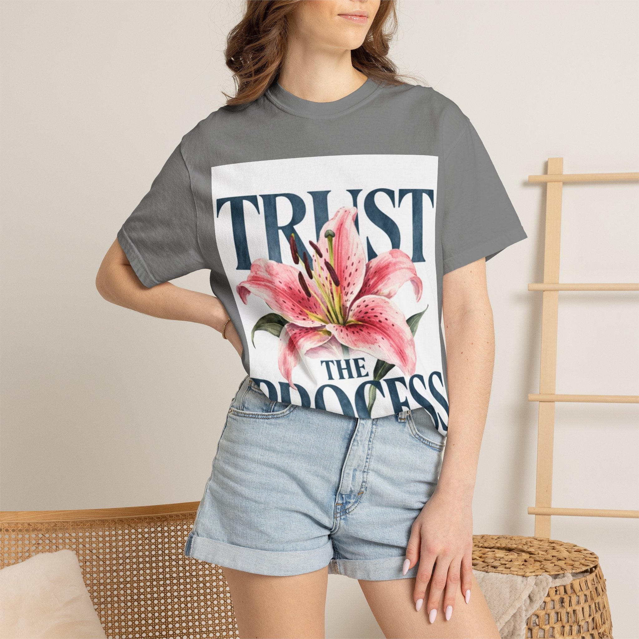 Trust The Process T-Shirt — Floral Motivational Graphic Tee