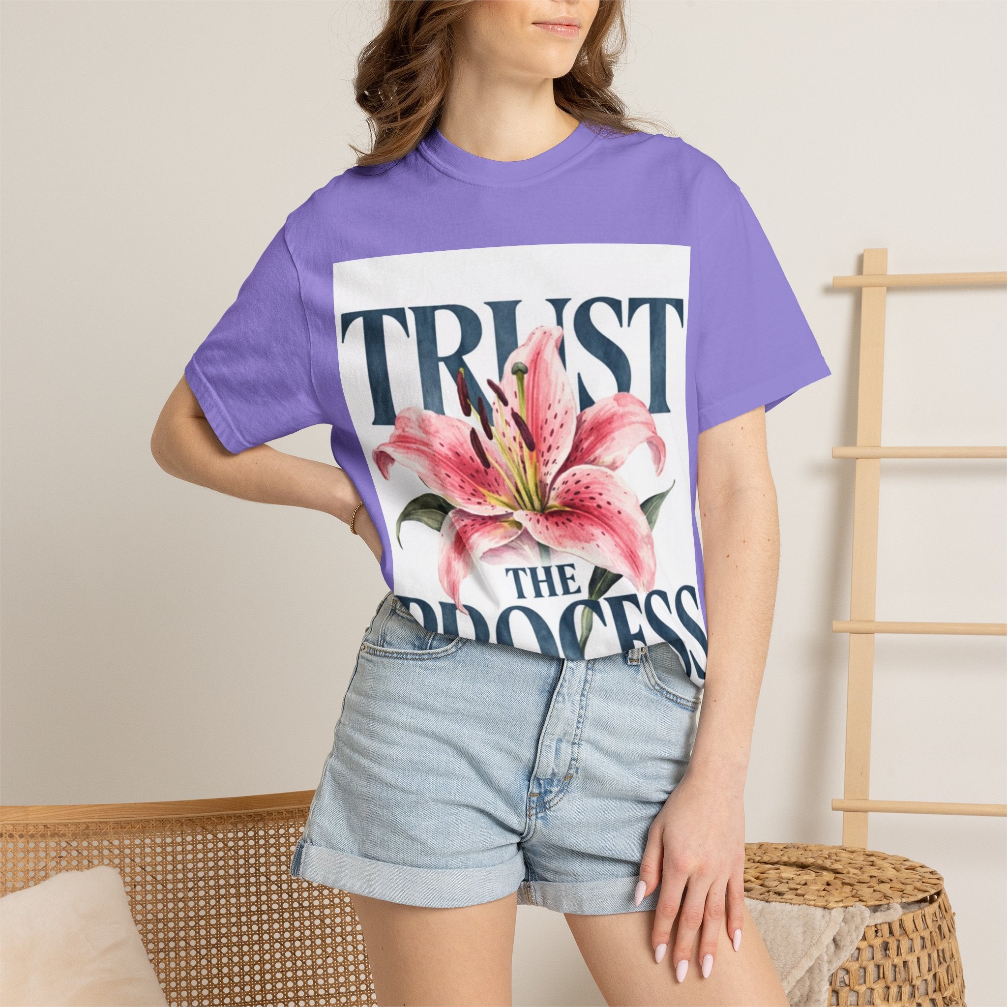 Trust The Process T-Shirt — Floral Motivational Graphic Tee
